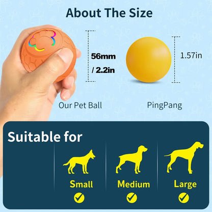 Interactive Rechargeable Pet Toy Ball – Automatic Bouncing & Rolling with RGB LED Lights for Dogs & Cats