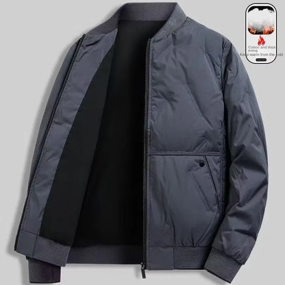 Men's Autumn Winter Baseball Collar Bomber Jacket – Casual Flight Jacket, Polyester Lined