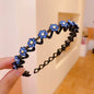 Pearl Rhinestone Non-Slip Elastic Flower Headband for Girls & Women