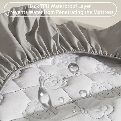 Waterproof Fitted Mattress Protector 1pc — Breathable Soft Deep-Pocket Cover for Single (Twin) or Double (Full) Bed