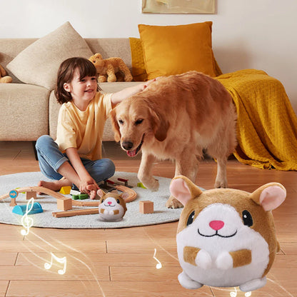 Automatic Plush Bouncing Dog Toy 5.9in (15 cm) Interactive Squeaky Self-Moving Bite-Resistant for Small & Medium Dogs