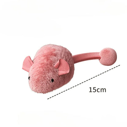 Interactive Plush Cat Mouse Toy, Auto-Moving Luminous Squeaker for Indoor Kitten Play