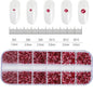 12 Grids Mixed Nail Rhinestones - SS6-SS30 Flat-Back Glass Gems for Nail Art