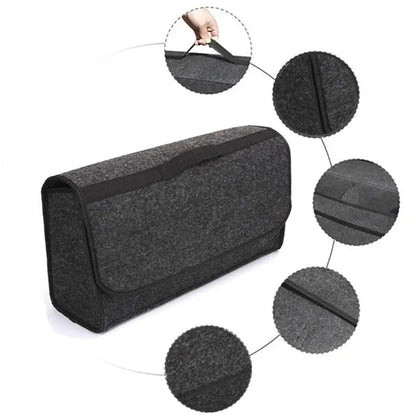 Woolen Felt Car Trunk Organizer Multi-Pocket Under-Seat Cargo Storage Bag