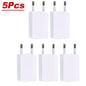 EU Plug USB Wall Charger 5V 1A Travel Adapter, Universal Smartphone USB Charger, 1-5 Pack