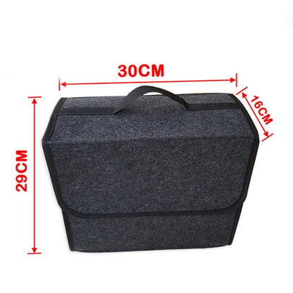 Woolen Felt Car Trunk Organizer Multi-Pocket Under-Seat Cargo Storage Bag