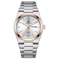 Men's Quartz Stainless Steel Watch 40-44mm Dial, 3ATM Water-Resistant Luminous Chronograph with Date