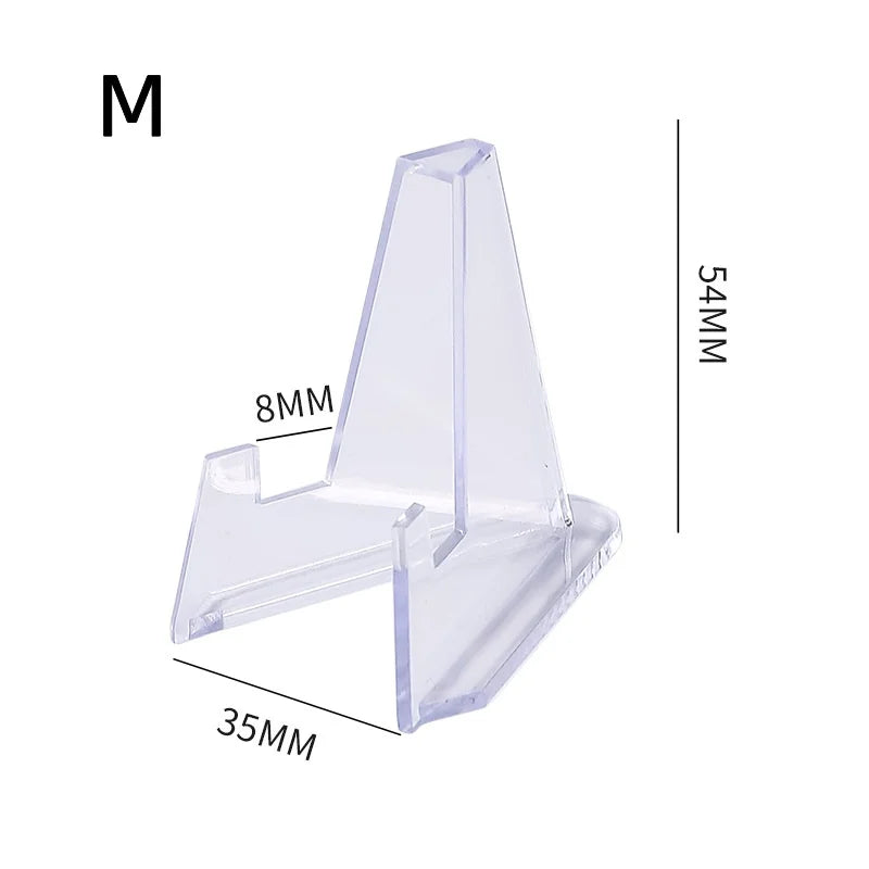 Acrylic Mini Display Stand – Clear Triangular Easel for Coins, Cards, Photos & Collectibles (Set of 10)