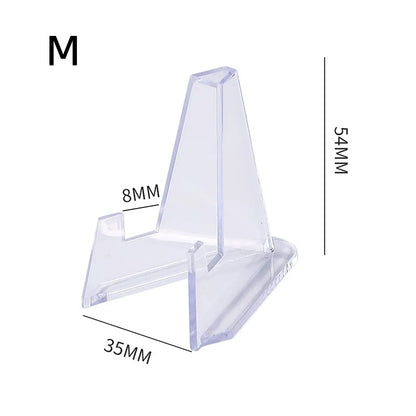 Acrylic Mini Display Stand – Clear Triangular Easel for Coins, Cards, Photos & Collectibles (Set of 10)