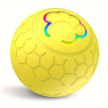 Interactive Rechargeable Pet Toy Ball – Automatic Bouncing & Rolling with RGB LED Lights for Dogs & Cats