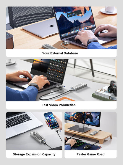 40Gbps USB4 M.2 NVMe SSD Enclosure 8TB — Cooling Fan, Thunderbolt 3/4