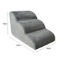 Non-Slip 3-Step Pet Stairs for Dogs & Cats — Removable Washable Cover, Foam Ramp for Bed & Sofa, 23.6 x 16.5 x 15.4 in (60 x 42 x 39 cm)