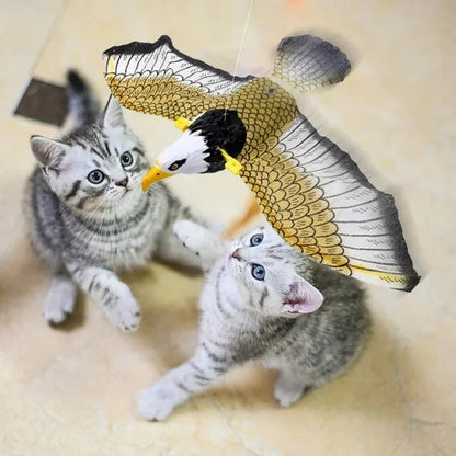 Interactive Flying Bird Cat Toy: Electric Hanging Eagle Teaser with Scratch Rope