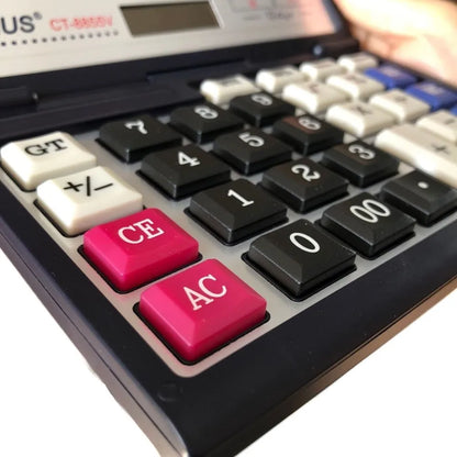 Foldable Flip Cover Solar Calculator Portable 12-Digit Large LCD Financial Office Calculator