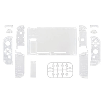 eXtremeRate Nintendo Switch Full Housing Shell Kit - Transparent Joy-Con & Console Back Plate with Buttons, 11 Colors