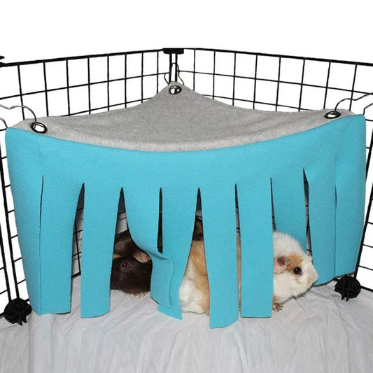 Tassel Pet Tent Hideout Hanging Bed for Small Pets — Guinea Pig Hamster Hedgehog Corner Hammock Nest