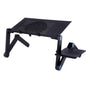 Aluminum Folding Laptop Table with Cooling Fan – Adjustable Lap Desk Tray for Bed & Office, 15.7 x 11.8 x 2.8 in (400 x 300 x 70 mm)