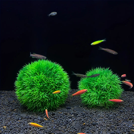 Faux Aquarium Grass Ball – Fade-Resistant Artificial Water Plant for Fish Tank Decor