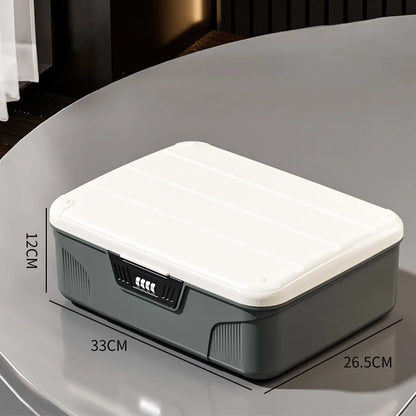 4-Digit Combination Lock Safe Box – Portable Security Organizer for Passports, Cash & Jewelry