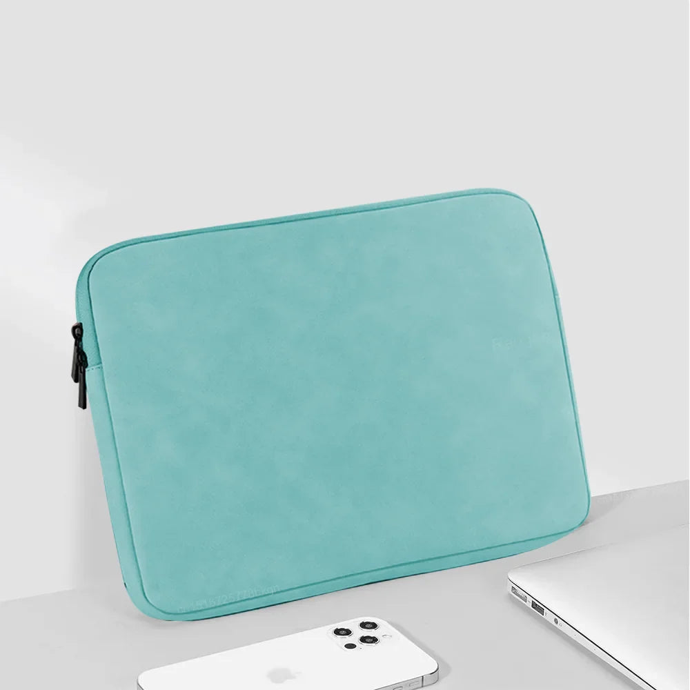 PU Laptop Sleeve Bag 12–15.6 Inch — Shockproof, Foam & Fleece Lined