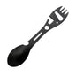 Lightweight Pocket Multifunctional Camping Utensil Stainless Steel Fork & Spoon with Bottle Opener and Wrench