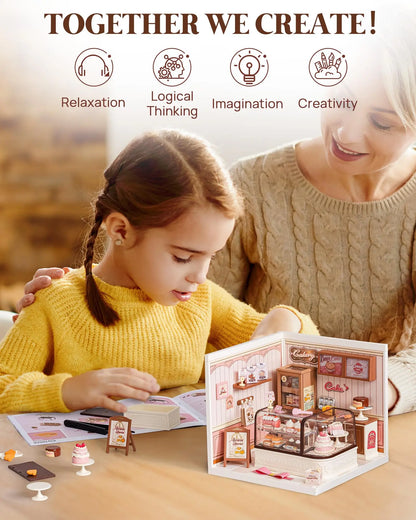 Rolife Super Creator Miniature Dollhouse Kit – DIY LED Diorama with Pre-Made Furniture (Multiple Designs)