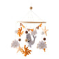 Crib Mobile Rattle Wooden Baby Bell with Felt Cartoon Bear Toys