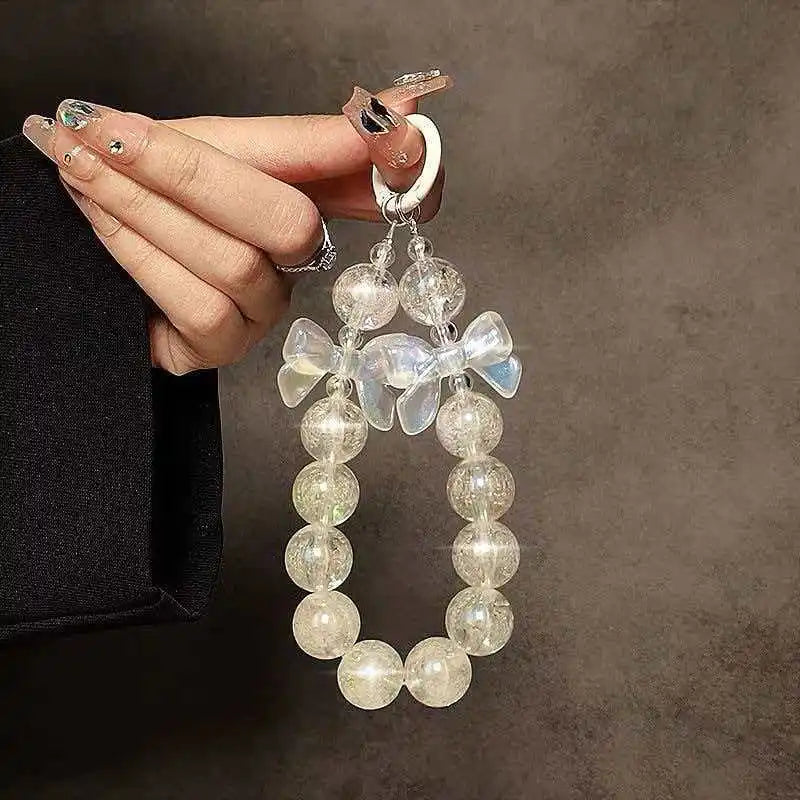 Colorful Macaron Bead Phone Lanyard Wrist Strap - Anti-Lost Short Handheld Mobile Chain for Women