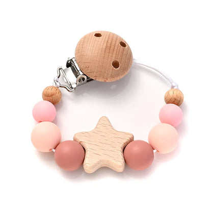 Baby Pacifier Chain Clip Silicone Teether Beads Soother Toy