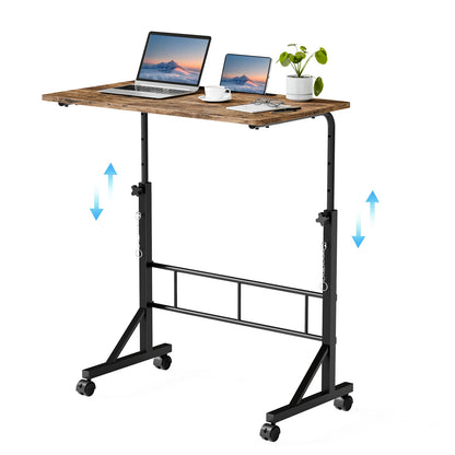 JHK 31.5" Mobile Standing Desk - Height Adjustable 27.95"-43.70", Pin-Lock, 4 Wheels, 88 lb, Walking Pad Treadmill Desk