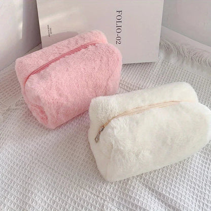Comfortable Winter Plush Cosmetics Storage Bag - Portable Cosmetics Storage Bag Tote Bag, Stationery Pencil Case