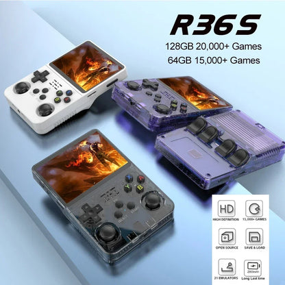 128GB Open-Source Linux Handheld Game Console 3.5-inch IPS Screen Orange - Portable Retro Pocket Player