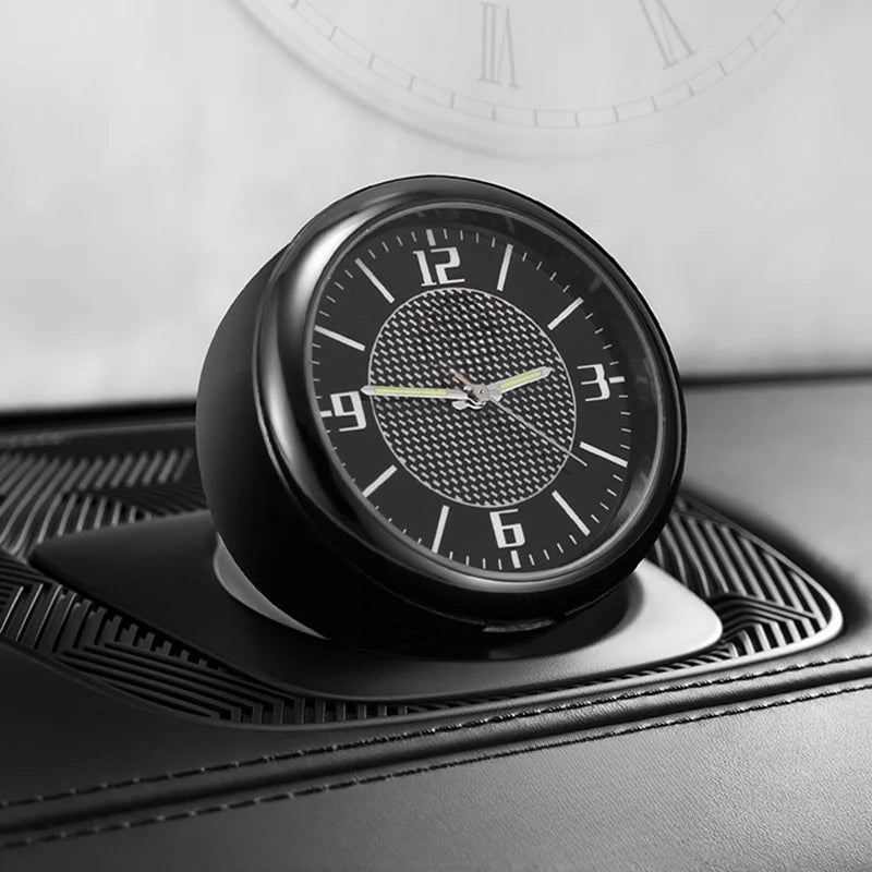 Car Clock Luminous Mini Automobiles Internal Stick-On Digital Watch Mechanics Quartz Clocks Auto Ornament 40mm 43mm
