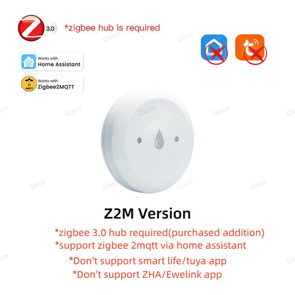 Zigbee Water Leak Sensor Flood Leakage Detector Linkage Alarm Sensor for Kitchen/Bathroom Support Tuya Smart Life Zigbee2mqtt