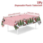 Christmas Snowflake Plastic Tablecloth Merry Christmas Decorations for Home 2025 Navidad Natal Xmas Table Ornament New Year 2026