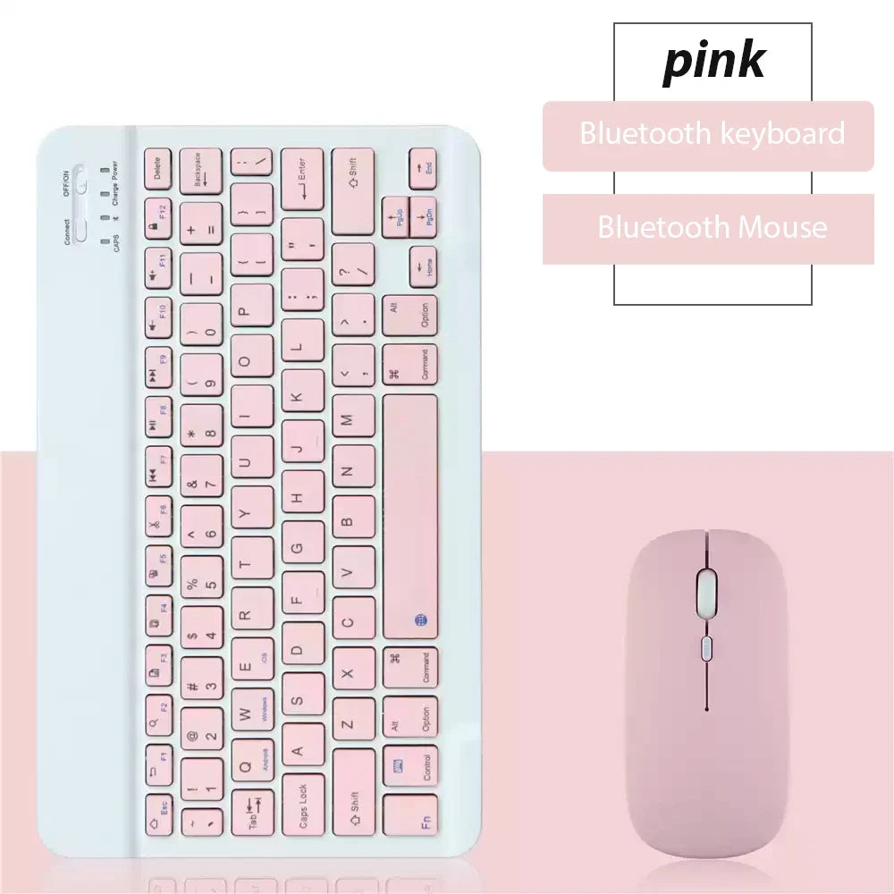 Bluetooth Wireless Keyboard and Mouse Combo Portable Mini Rechargeable for iPad Tablet Mobile Phone Android iOS Windows PC