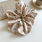 1/3PCS Polka Dot Satin Scrunchies – Large Ruffled Hair Bands for Women, Black & White Elegant Hair Ties