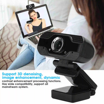 1080P USB Desktop Webcam with Microphone - 30FPS Full HD Plug-and-Play PC Camera for Online Classes & Video Calls