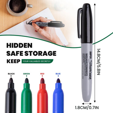 Hidden Diversion Marker Pen - Discreet Secret Stash for Cash, Jewelry & Small Valuables | Gift for Home & Dorm