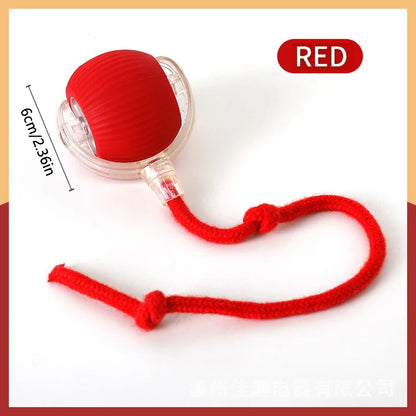 Automatic Rechargeable Cat Toy Ball — Motion-Activated Interactive Rolling Teaser with Plush Tail, USB-C