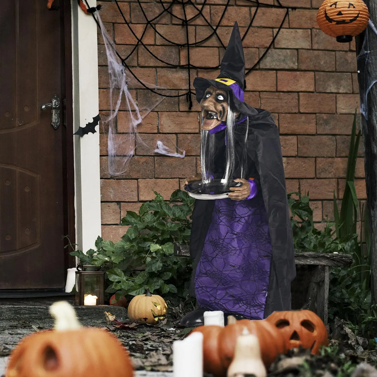 Interactive Halloween Butler Prop with Glowing Eyes