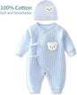 Baby Winter Bodysuit (0–6M) – Thick Cotton Animal Print Onesie for Boys & Girls
