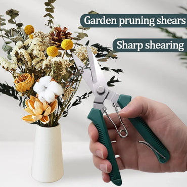 190mm (7.5 in) Straight Pruning Shears Stainless Steel Non-Slip Handle Garden Scissors for Bonsai & Fruit Trees