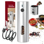 2-Pack USB Rechargeable Electric Salt & Pepper Grinder Set, Adjustable Coarseness, LED Light, Type-C Charging