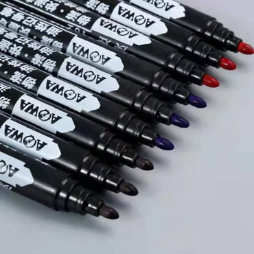 10-Pack Large Tip Black Non-Erasable Marker Pens — Permanent Markers for Labeling, Notation & Crafts