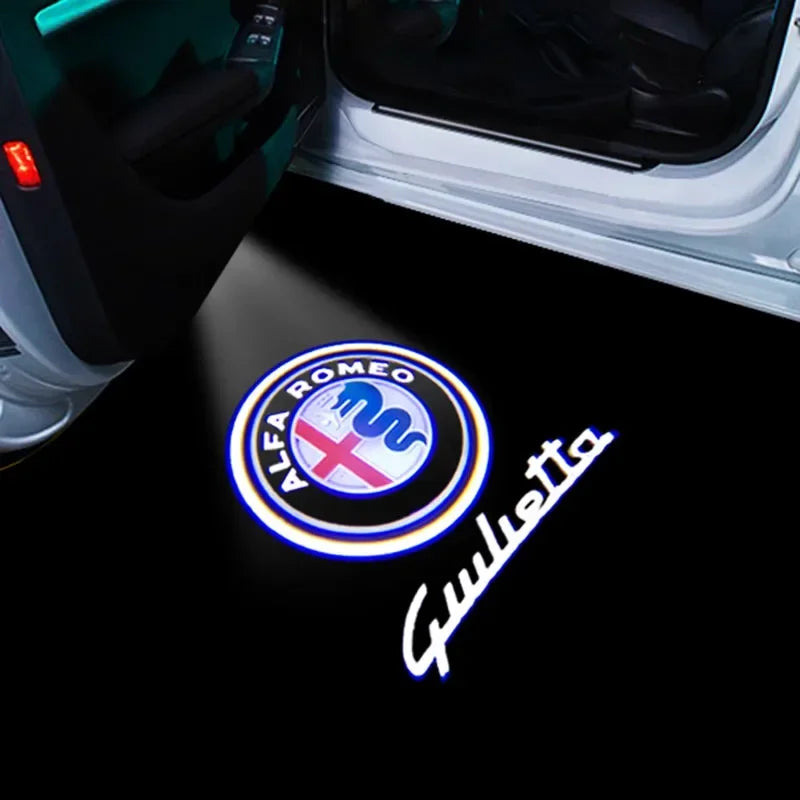 2-Pack LED Car Door Logo Projector Lights Fits Giulia Giulietta Mito Stelvio Brera 147 156 159