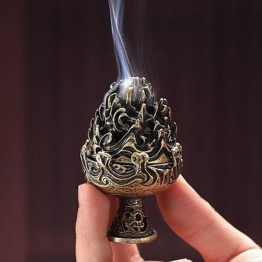 Portable Incense Burner Small Tabletop Ornament for Home & Office Aromatherapy Decor Collectible