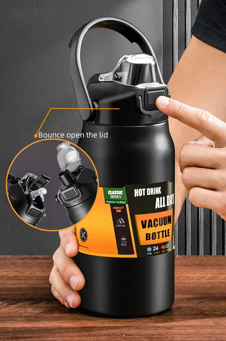 304 Stainless Steel Thermal Mug – Portable Vacuum Insulated Tumbler for Hot & Cold Drinks, Sports Water Bottle with Straw