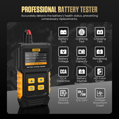 AUTOOL BT360 12V Auto Battery Tester 12v Car battery analyzer Cranking Multi-Language Diagnostic Tool