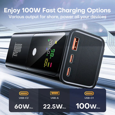 100W PD 20000mAh Portable Power Bank - Fast Charger for Laptop, iPhone & Samsung